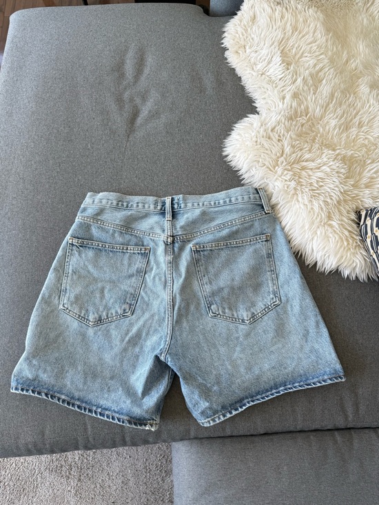 Agolde Light Blue Criss-Cross Waist Denim Shorts - Picture 5 of 5